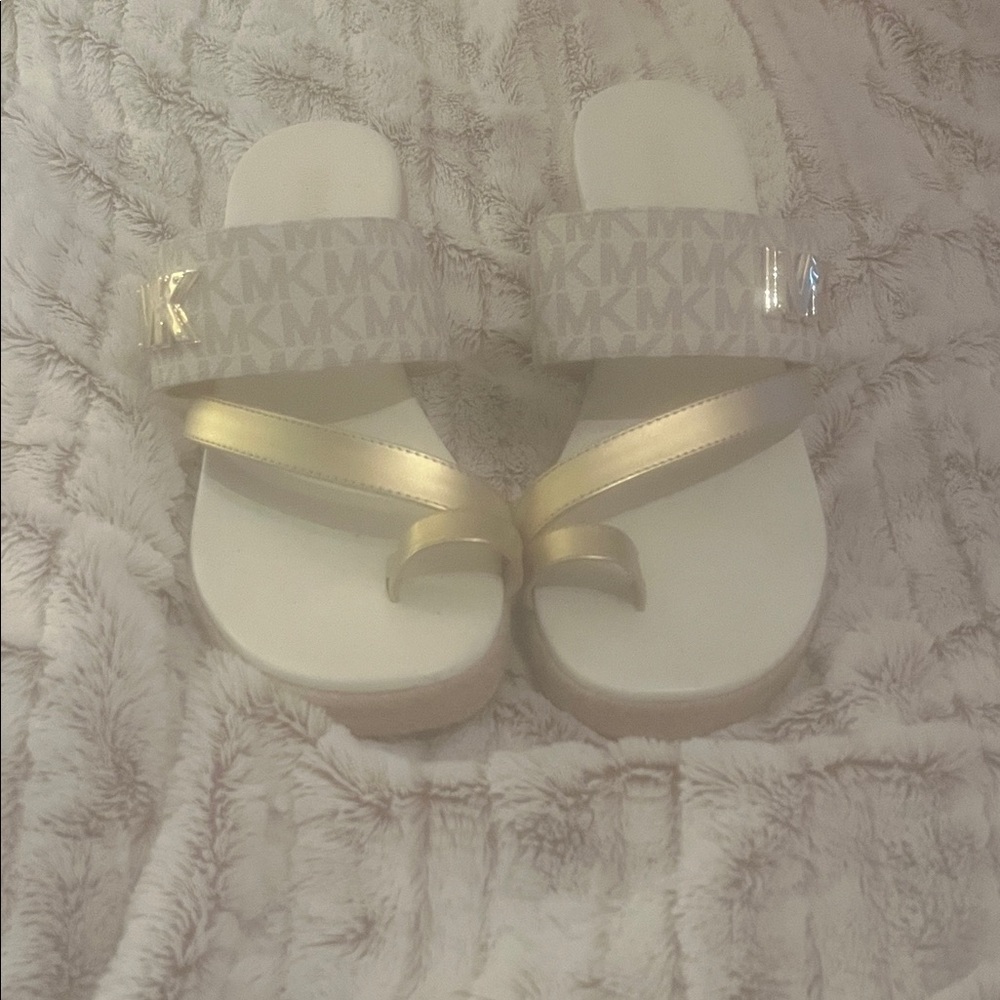 MICHAEL Michael Kors Gold and Cream Sandals